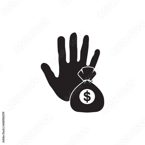 Bribery logo icon symbol vector template illustration design.