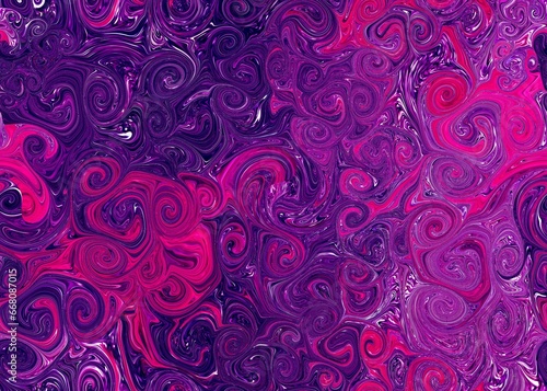 Abstract purple seamless pattern with curly, curled details