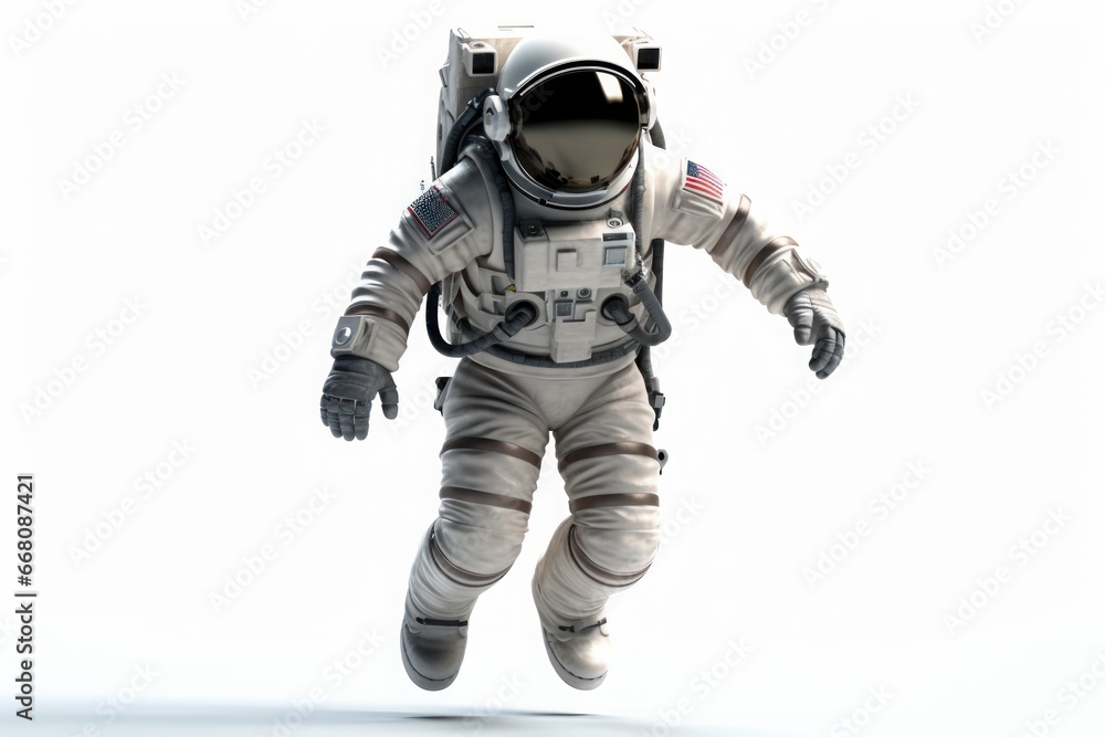 Astronaut isolated on white background. Generative AI.