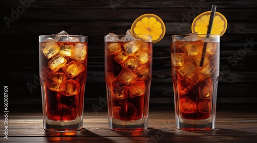 Three big sodas cola orange...