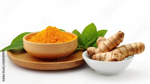 Turmeric powder and fresh t...