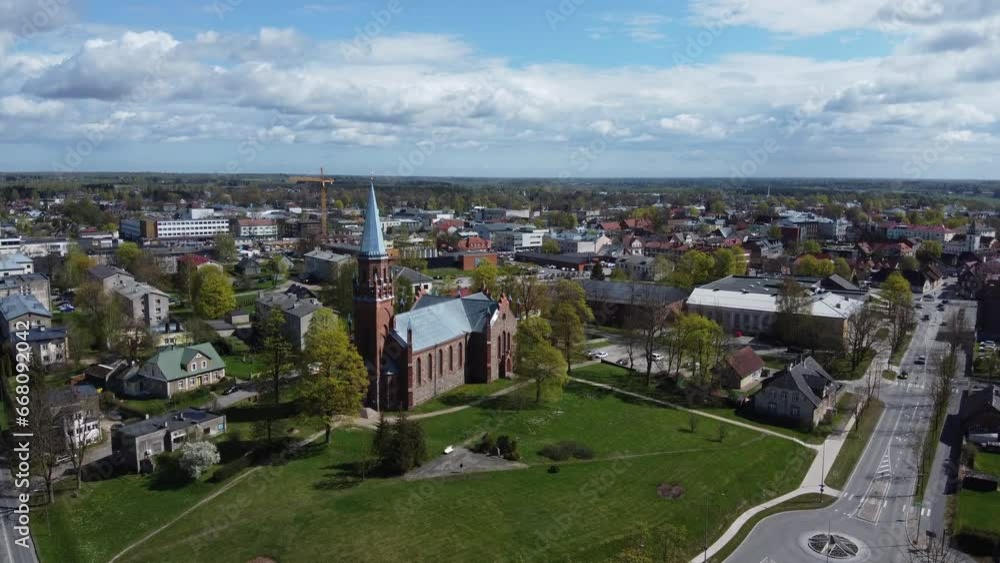 Aerial view of the church of St. Paul and Viljandi city, Estonia Aerial view of the church of St. Paul and Viljandi city, Estonia