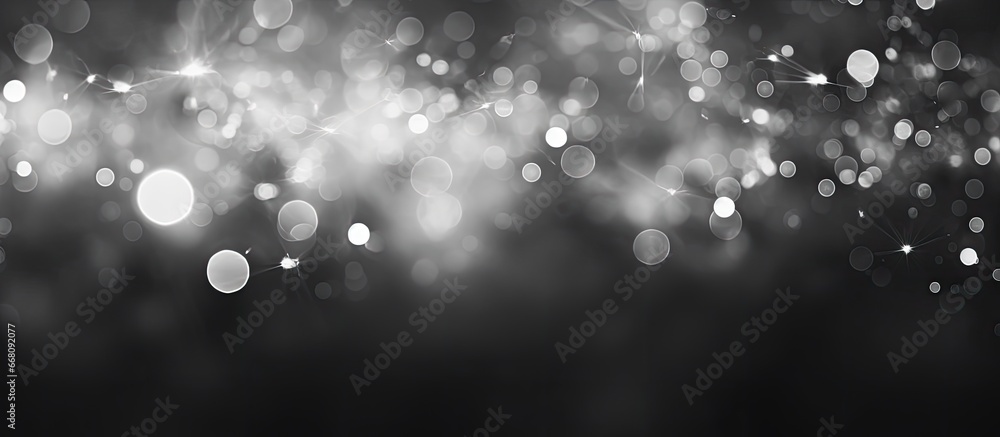 Abstract black and white background with bokeh effect