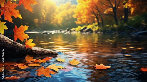 Vibrant autumn scenery with...
