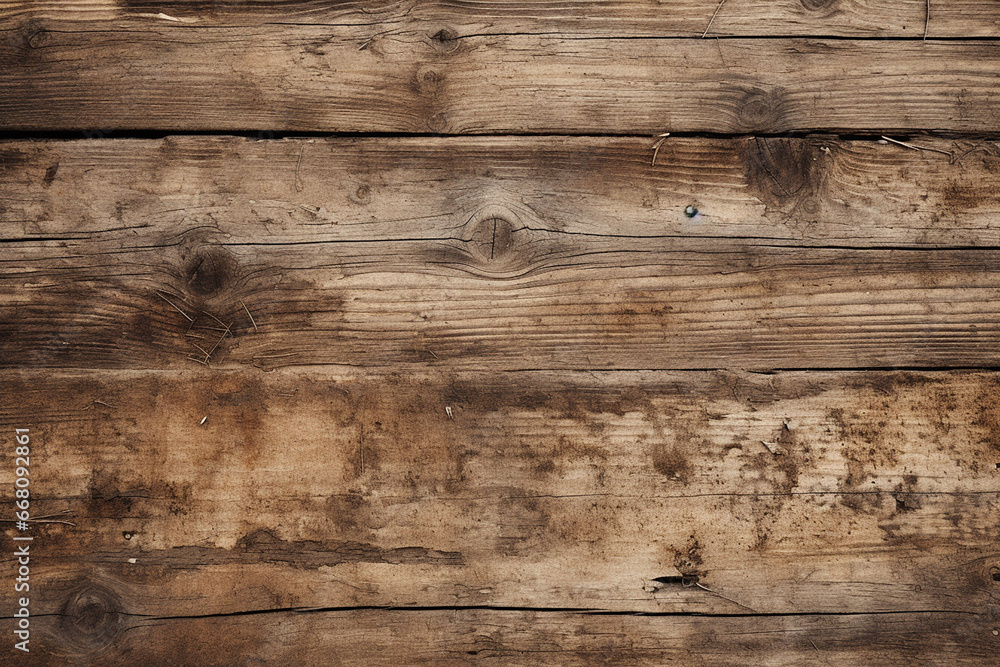 Naklejka premium texture of old cracked wood with knots, generative AI
