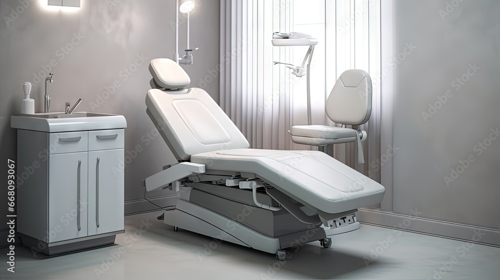 White body treatment machine with white bag in cosmetology center - obrazy, fototapety, plakaty 