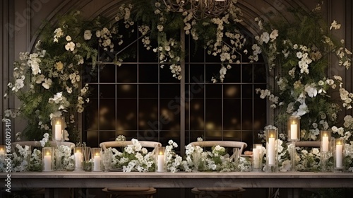 Wedding table adorned with ...