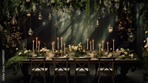 Wedding table adorned with ...
