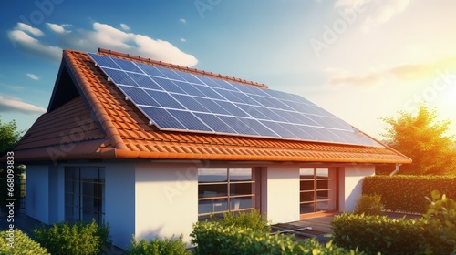Solar panels on the roof of...