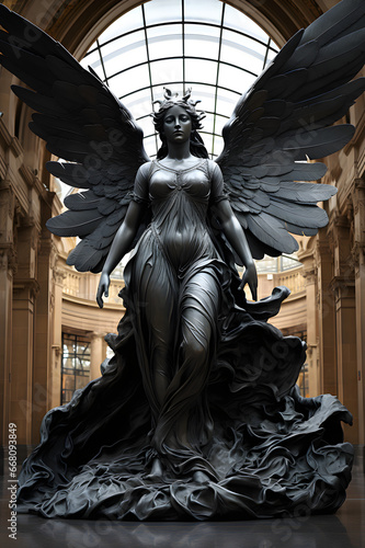 Goddess of victory Nike sculpture with wings