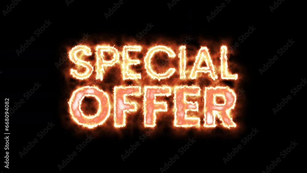 special offer fire animation text. Fire Burning text promo animation. 4K motion animation. special offer fire animation text. Fire Burning text promo animation. 4K motion animation.