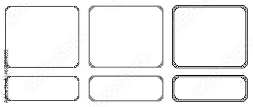 Vector EPS border frames. Shapes on white background. For laser cutting, as elegant vintage web banners, doorplates, store signs, signboards, or labels  photo