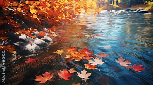 Vibrant autumn scenery with...