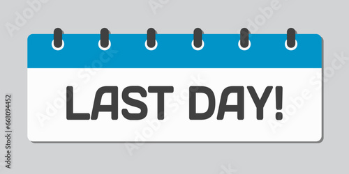 Countdown daily page calendar icon - last day