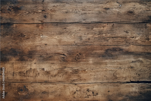 texture of old dark cracked wood with knots
