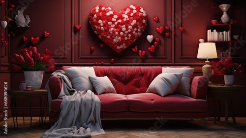 Valentine s themed living r...