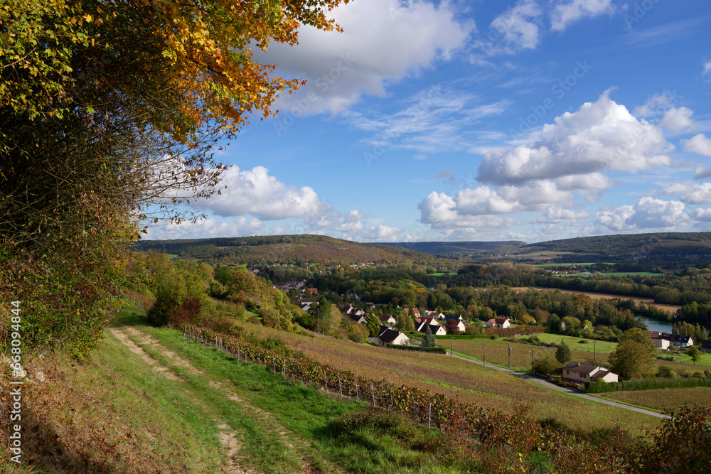 Mont-Saint-Père village in the Marne valley.. Hauts-De-France region
