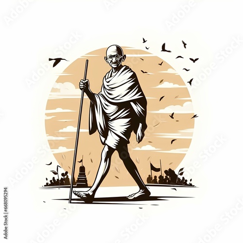 AI Rendered Illustration: Mahatma Gandhi