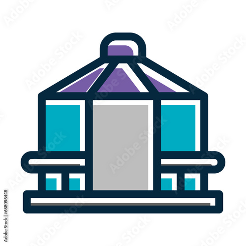 Gazebo Vector Thick Line Filled Colors Icon Design Vector Thick Line Filled Colors Icon Design