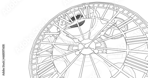 clock graphic symbol 3d illustration	
