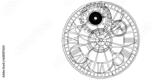 clock graphic symbol 3d illustration 