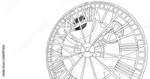 clock graphic symbol 3d illustration	
