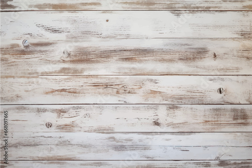 texture of old, damaged, cracked wood bleached with white paint with knots in a boho style