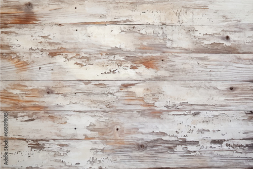 texture of old, damaged, cracked wood bleached with white paint with knots in a boho style