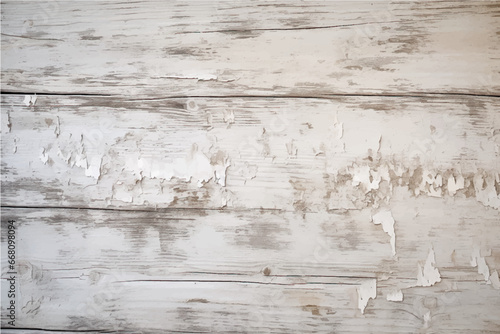 texture of old, damaged, cracked wood bleached with white paint with knots in a boho style