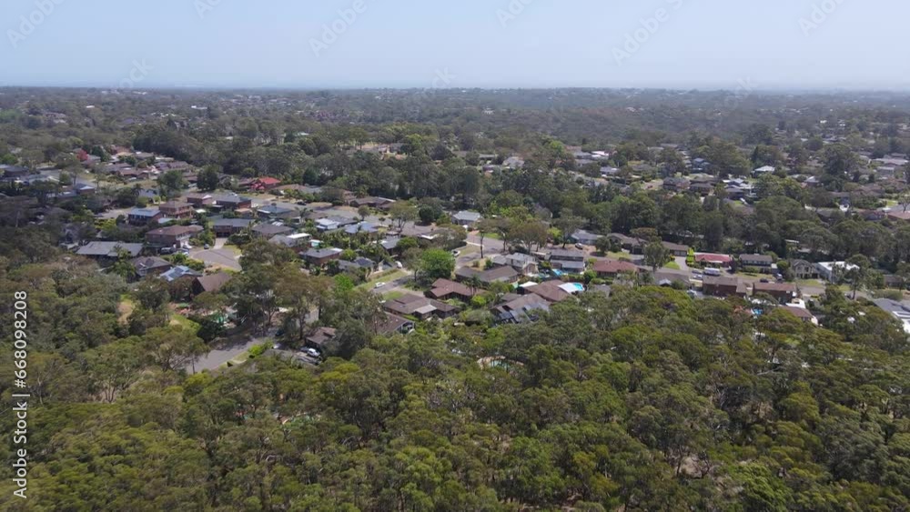 Aerial drone view of homes and streets above Bangor in the Sutherland Shire, south Sydney, NSW Australia on a sunny day Aerial drone view of homes and streets above Bangor in the Sutherland Shire, south Sydney, NSW Australia on a sunny day