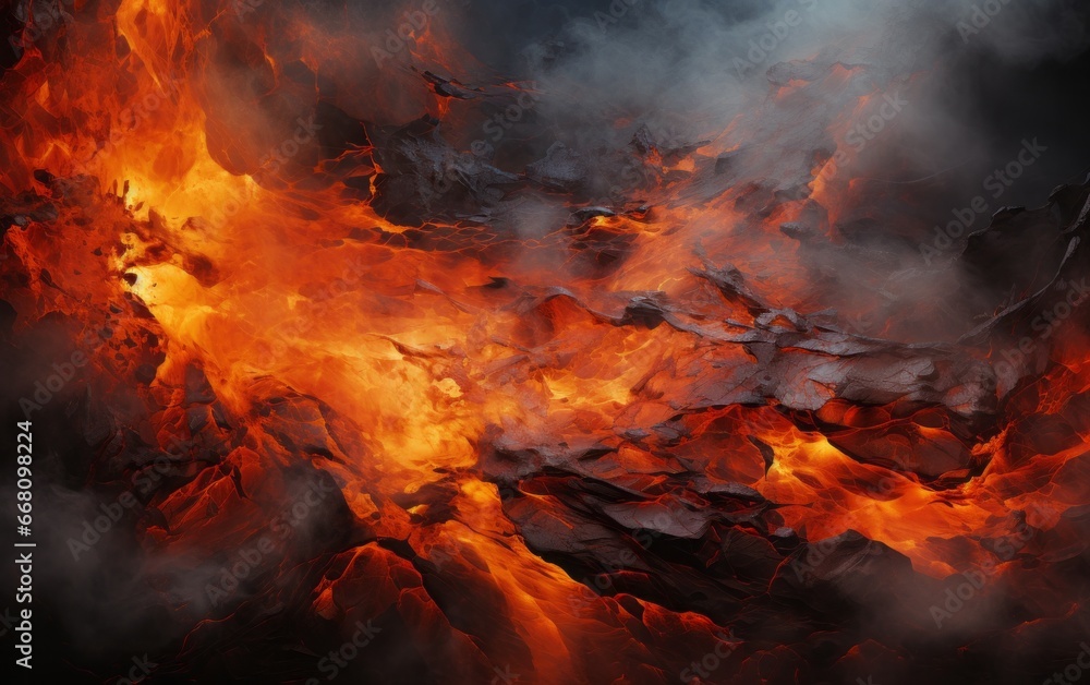 The burning lava