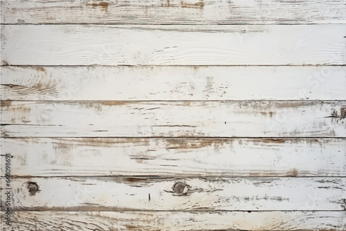 texture of old, damaged, cracked wood bleached with white paint with knots in a boho style