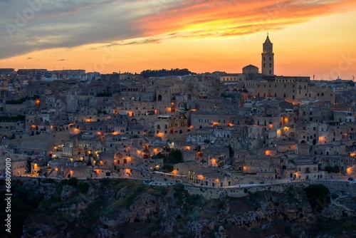 sunset on matera