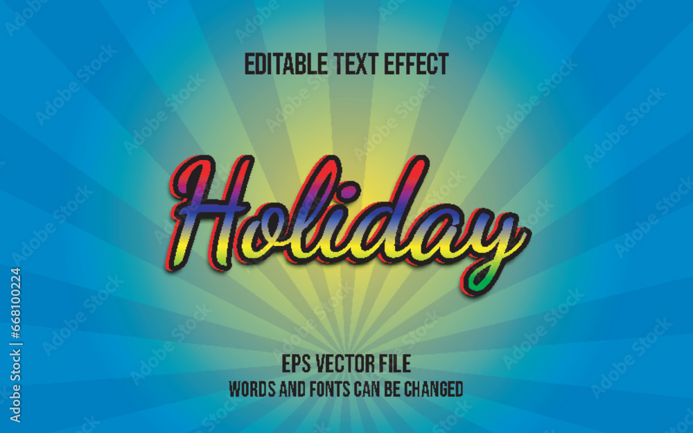 Holiday editable text effect design