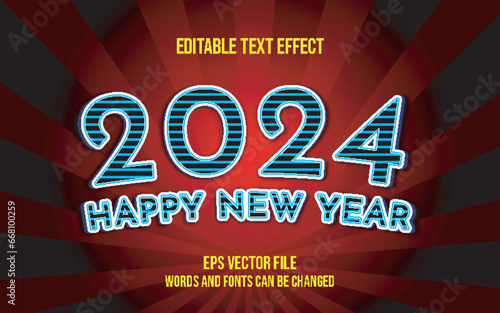 2024 Happy new year editable text effect design