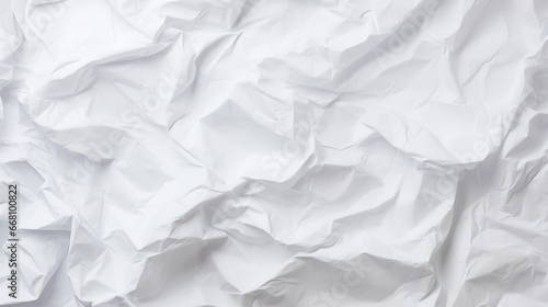 White crumpled paper texture. Blank background with creases. Generative AI