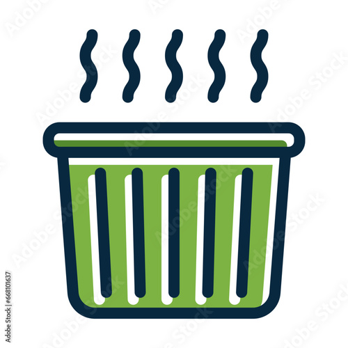 Hot Tub Vector Thick Line Filled Colors Icon Design