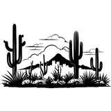 Zeitlose Eleganz: Minimalistischer Wüstenkaktus in Schwarz-Weiß – Ein Must-Have für alle
