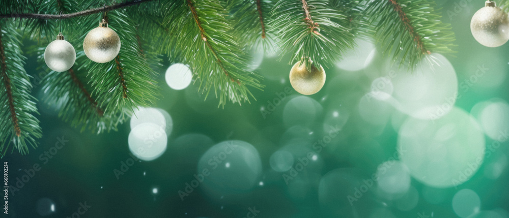 Christmas and New Year background with bokeh lights and fir branches. Christmas and New Year background with bokeh lights and fir branches.