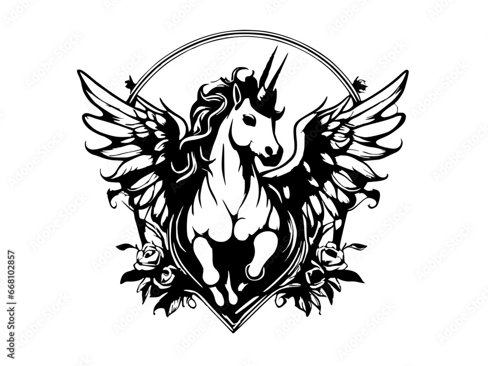 Obraz premium illustration of unicorn design with wings