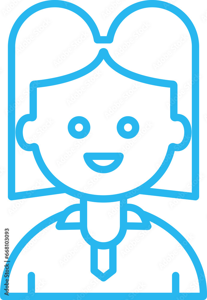 Girl Character Avatar Line Icon
Girl Character Avatar Line Icon