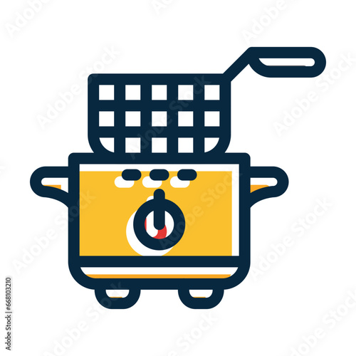 Deep Fryer Vector Thick Line Filled Colors Icon Design Vector Thick Line Filled Colors Icon Design