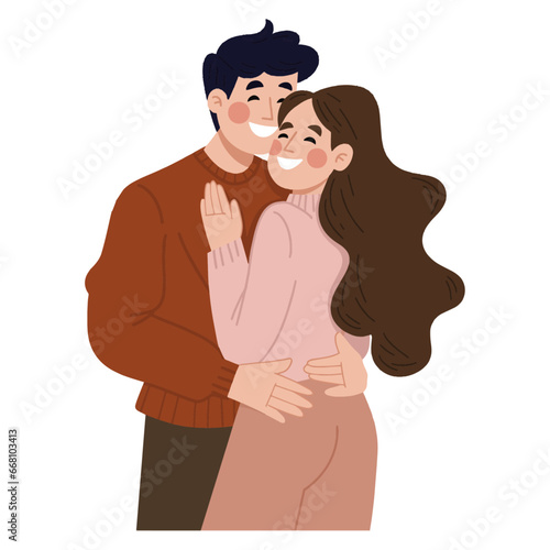illustration of couple young man and woman celebration valentine illustration vector eps