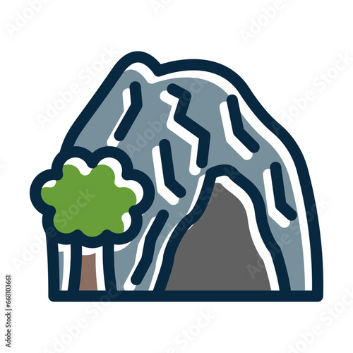 Cave Vector Thick Line Filled Colors Icon Design Vector Thick Line Filled Colors Icon Design