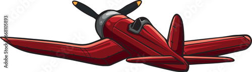 Retro plane toy. Vector illustration