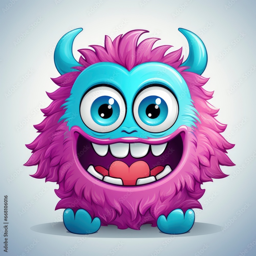 Monster Kid Icon,Cartoon Illustration, For Printing