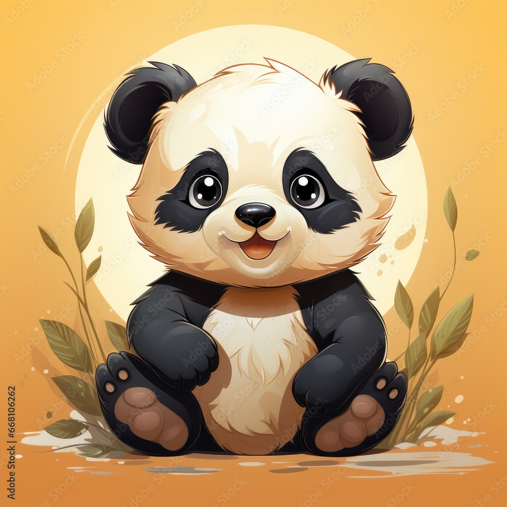 Panda Painting Icon ,Cartoon Illustration, For Printing Panda Painting Icon ,Cartoon Illustration, For Printing