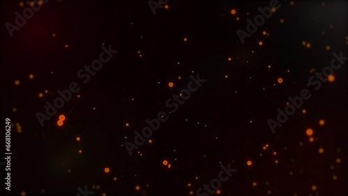 Background with particle movement on black background photo