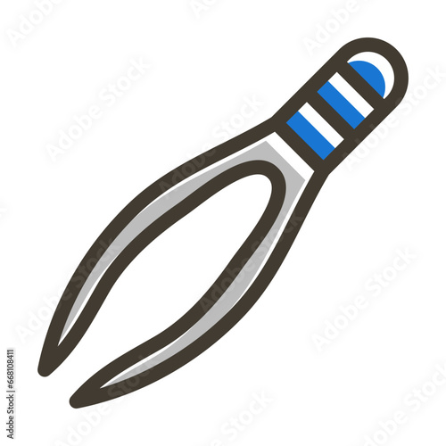 Tweezers Vector Thick Line Filled Colors Icon Design Vector Thick Line Filled Colors Vector Thick Line Filled Colors Icon Design
