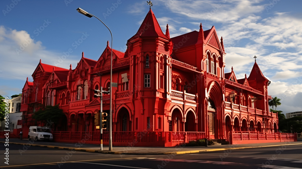 The Red House Parliament Building in Port of Spain - obrazy, fototapety, plakaty 